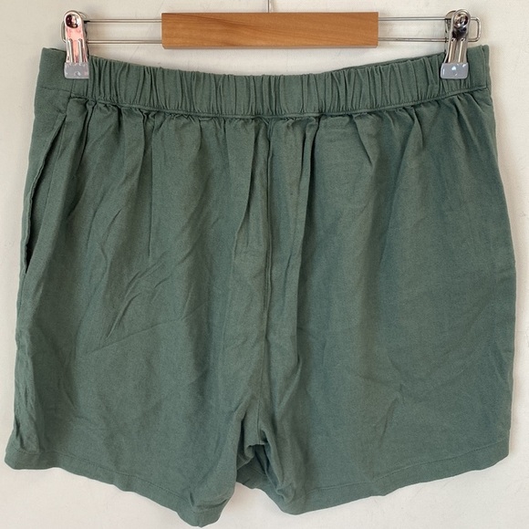 (B29) VERO MODA High Waist Linen Blend Shorts in Laurel Wreath, Green, Sz M, NWT - Picture 5 of 6